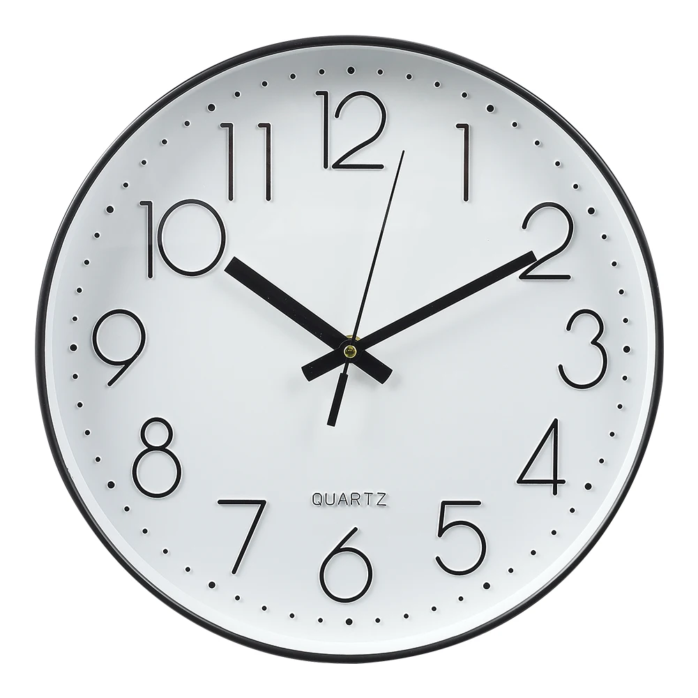 Voltsify 12 Inch Minimalist Wall Clock with Arabic Numerals White