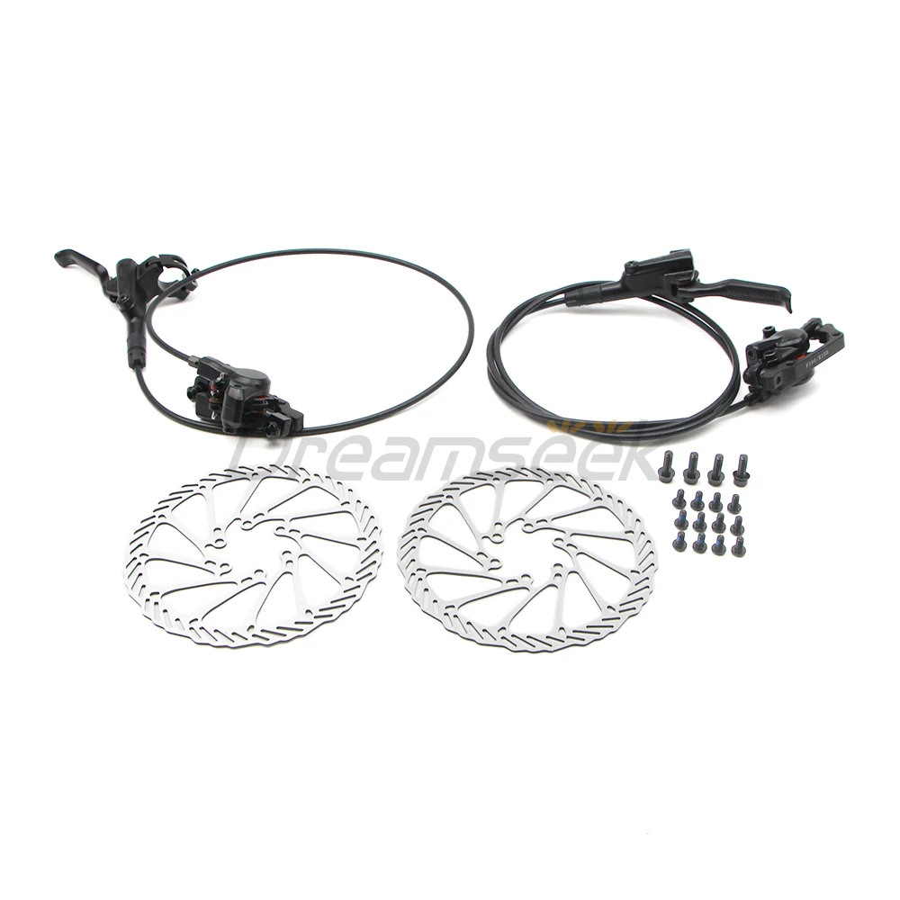 Bicycle Hydraulic Disc Brake Set 800/1450mm MTB Mountain Bike Oil Brakes Front Rear W/ 160mm Rotor Lever Caliper Aluminum Alloy