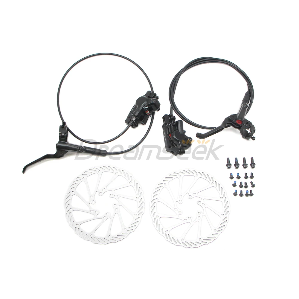 Bicycle Hydraulic Disc Brake Set 800/1450mm MTB Mountain Bike Oil Brakes Front Rear W/ 160mm Rotor Lever Caliper Aluminum Alloy