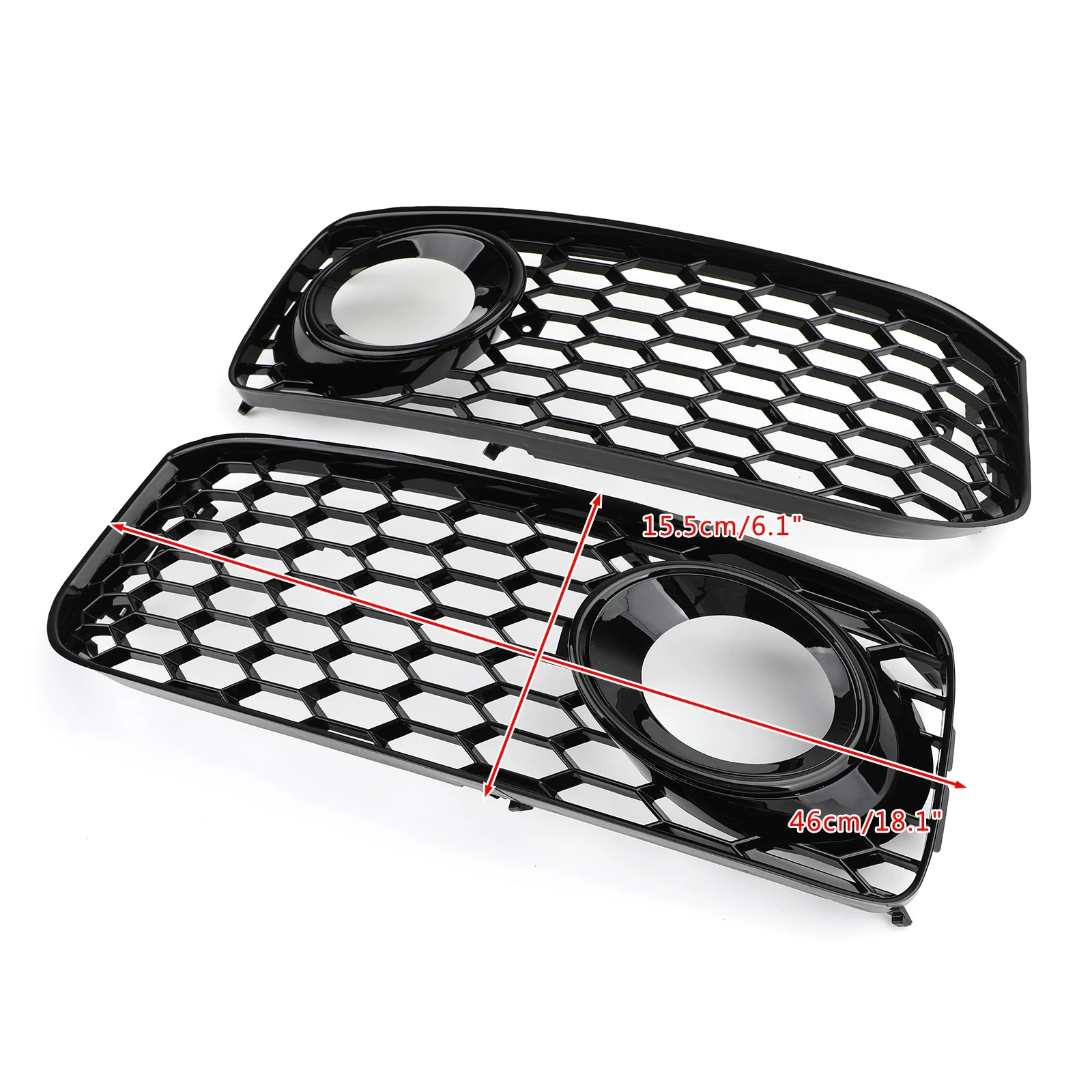 Artudatech 2x Fog Light Grill Grille Black Trim For Audi A5 S-Line S5 B8 RS5 2008-2012