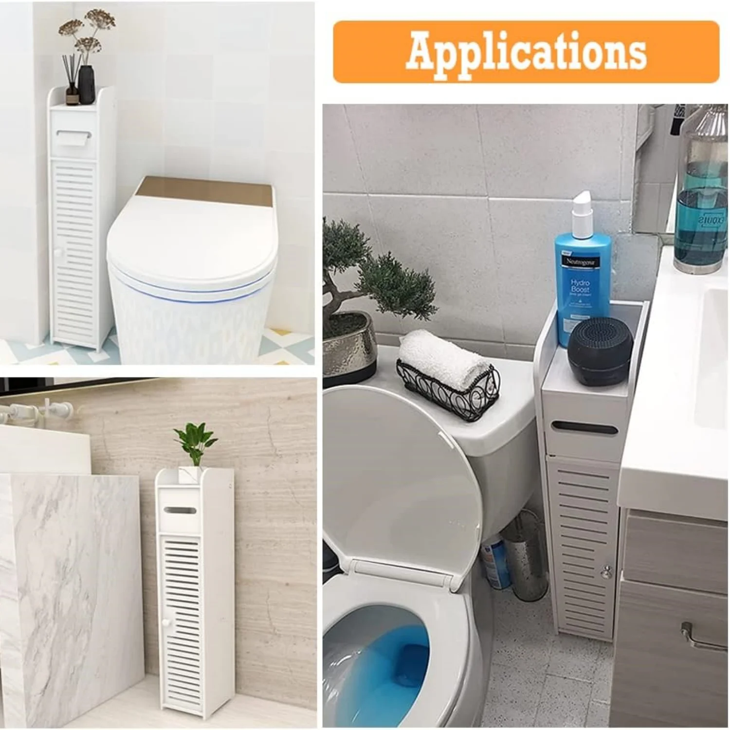 BRIEFNESS Bathroom Cabinet Tall Slimline Shelf Bathroom Cabinet Bathroom Organiser Bedroom Cabinet Living Room Organiser White