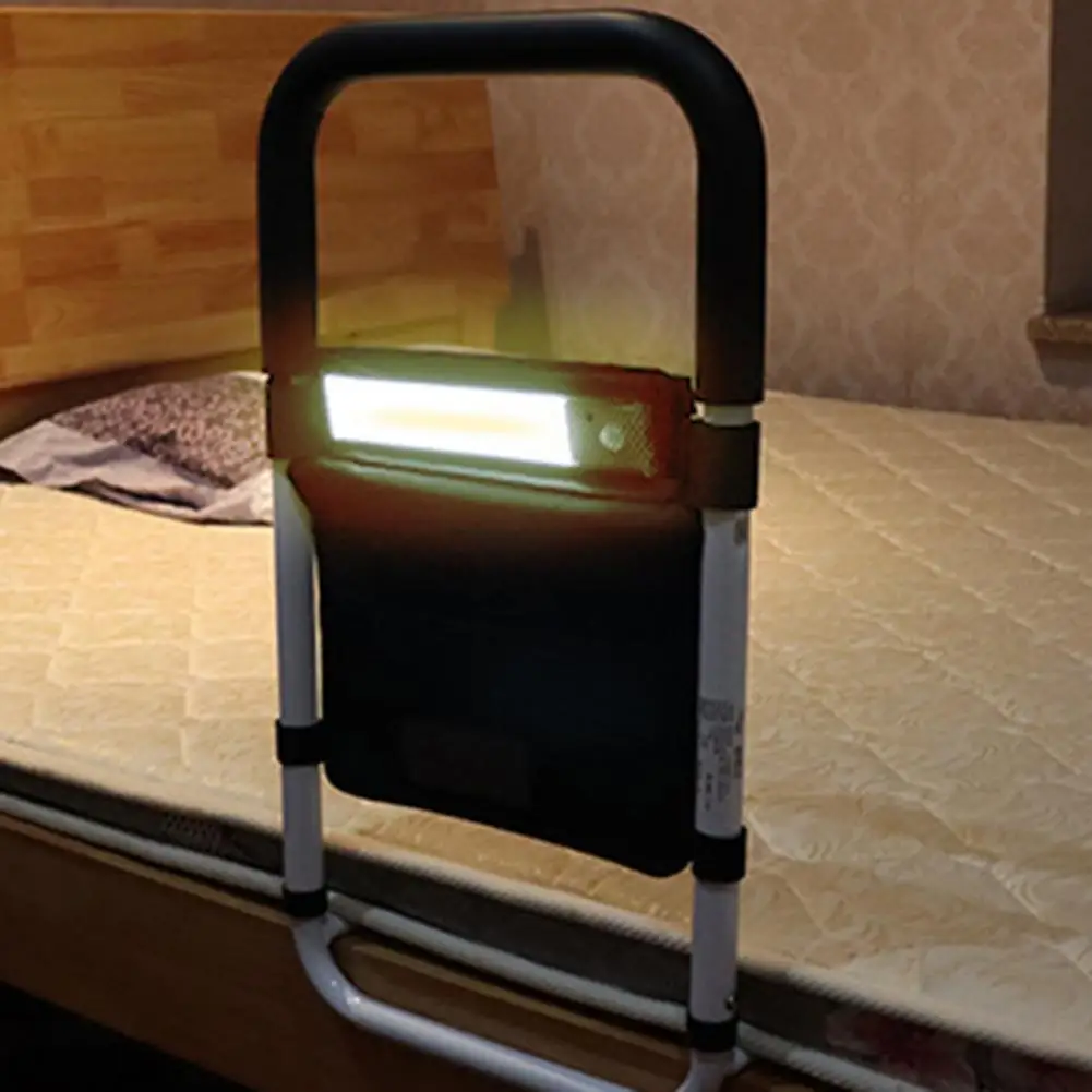 Easy Assembly Bed Rail Adjustable Bed Rail with Sensor Light Storage Pocket for Elderly Adults Pregnant Women for Handicap