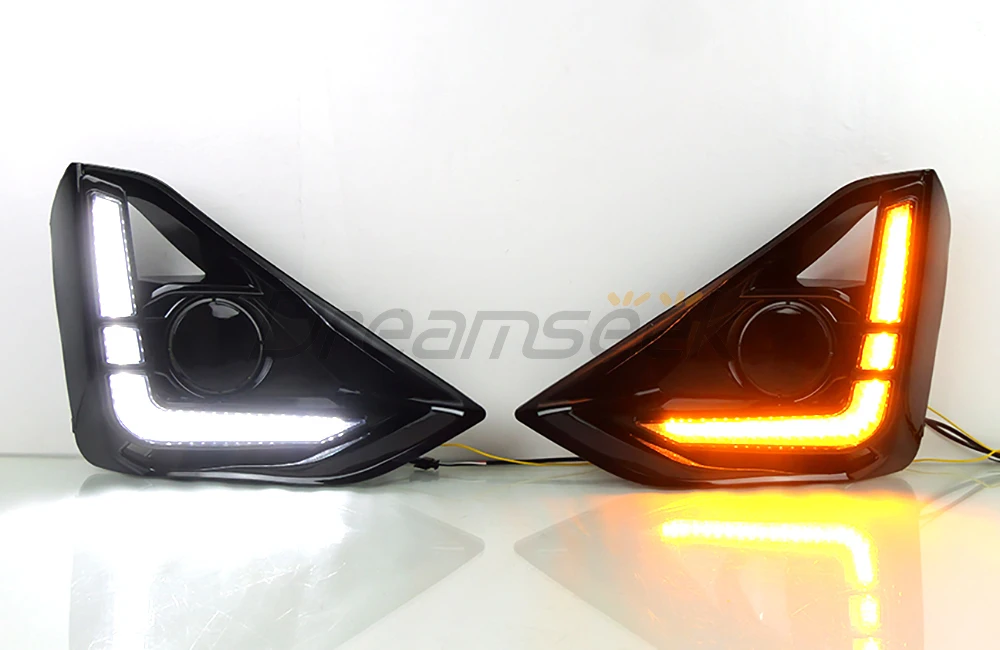 LED DRL Daytime Running Light for Isuzu D-max Dmax Facelift Model RG01 2023+ Fog Lamp w/ Sequential Dynamic Turn Signal Daylight