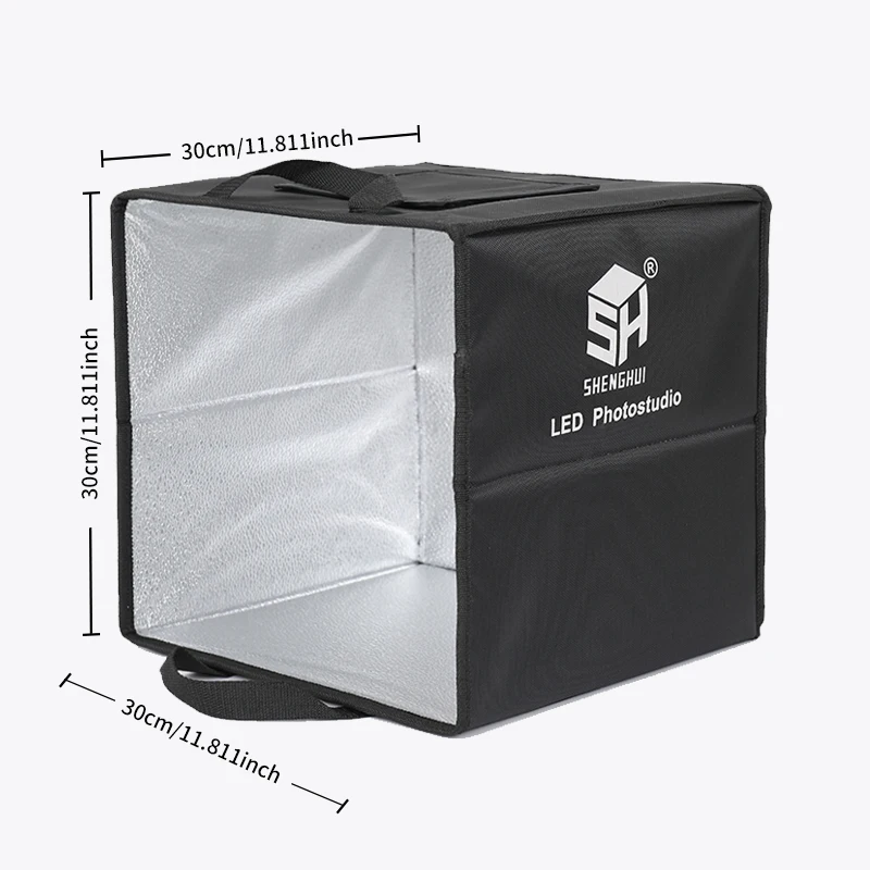 30cm Photography Tabletop Lightbox Desktop Portable Photo Studio Ring LED Light Box 5pc Color Backgrounds Soft Shooting Tent Box