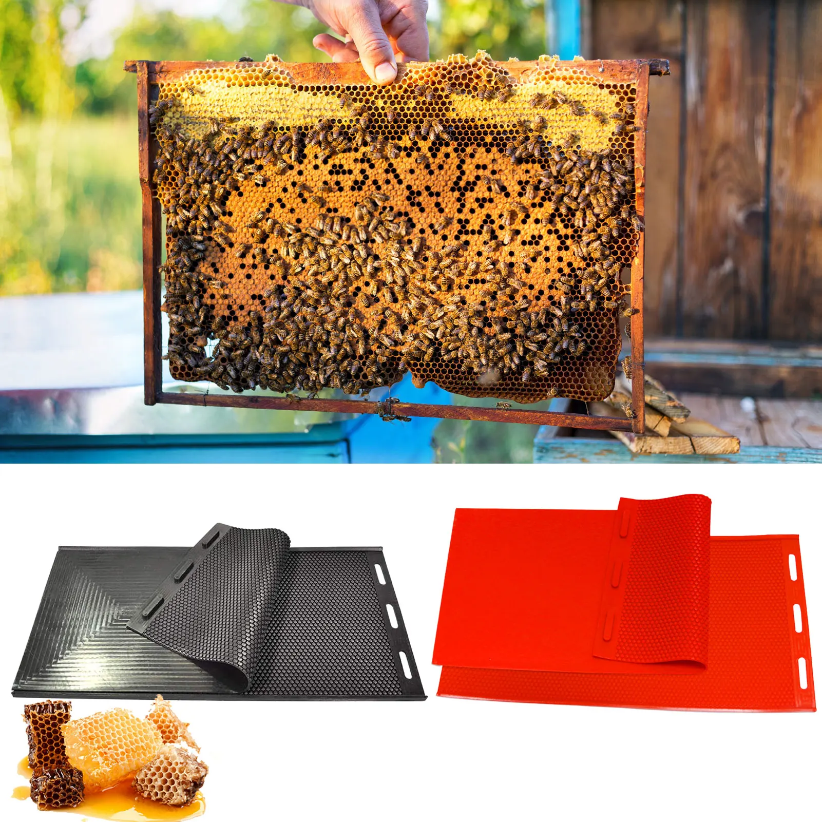 Beeswax Foundation Press Mold Beekeeping Silicone Flexible Bee-hive Wax For Machine Foundation Sheets Press Tool For Beekeeper