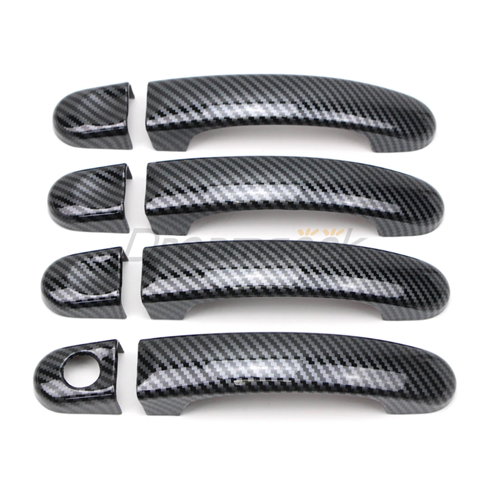 8PCs Carbon Fiber Pattern Door Handle Cover Decoration Set Trim For VW Volkswagen Transporter T5 T6 Touran Caddy Van 2004-2015