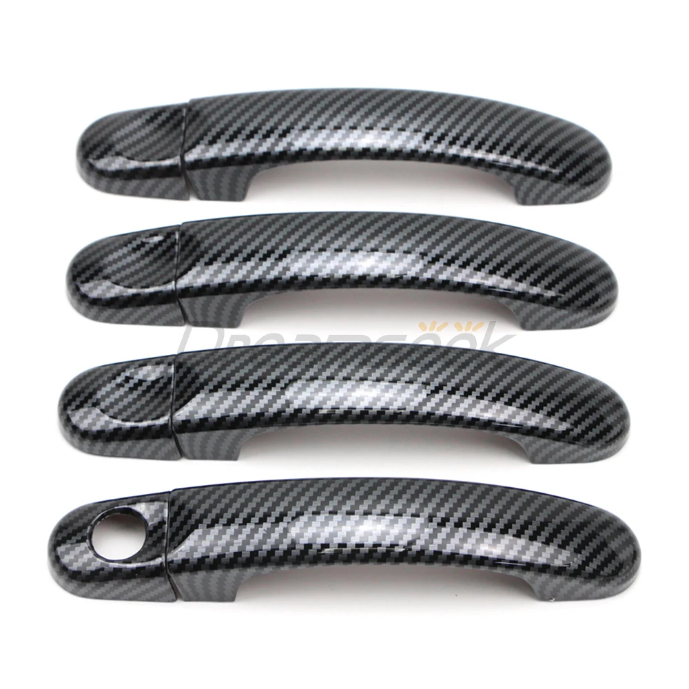 8PCs Carbon Fiber Pattern Door Handle Cover Decoration Set Trim For VW Volkswagen Transporter T5 T6 Touran Caddy Van 2004-2015