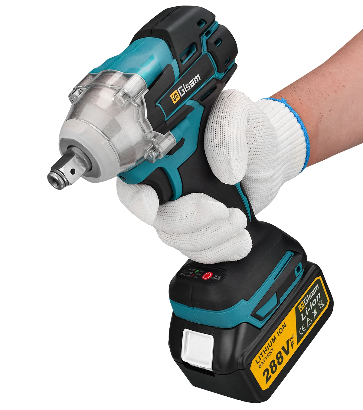 Gisam 520N.M Brushless Electric Impact Wrench Cordless Electric Wrench 1/2inch for Makita 18V Battery Pin Screwdriver Power Tool