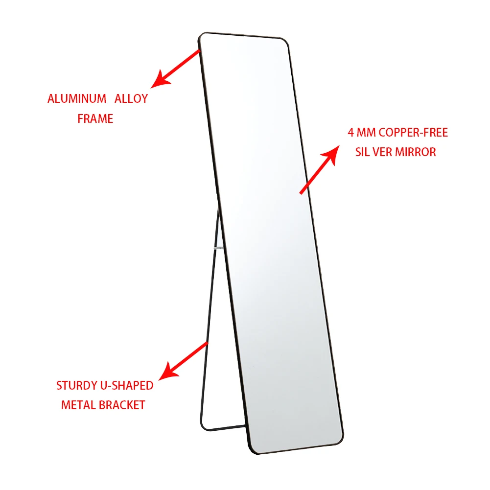 【Lifeideas】Aesthetic Large Dressing Mirror Dressing Plastic Design Full Body Mirror Bathroom Glass Wall Decoration