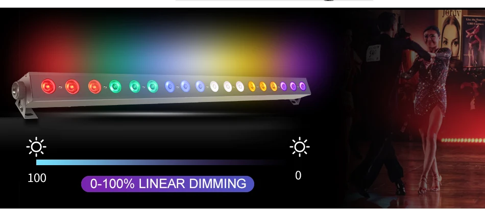 DMX18x12W LED RGBW/RGBWAUV Wall Wash Light Bar DMX Line Bar Wash Stage Light Party Wedding Events Lighting