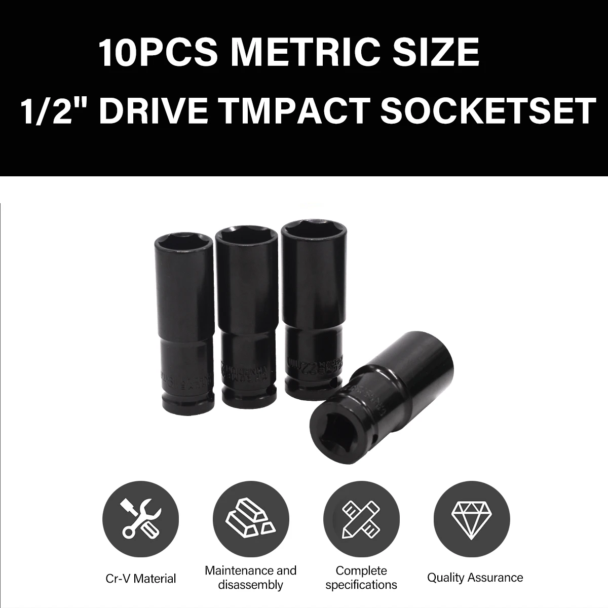 Heavy Duty 1/2” Drive Deep Impact Sockets Set Long Reach Wheel Wrench Nut new