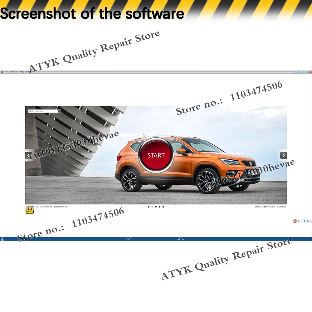 2026 hot ETKA 8.3 link Auto Repair Software Car tools for A-udi V-W S-EAT Group Vehicles Electronic Parts Catalog auto-data-base