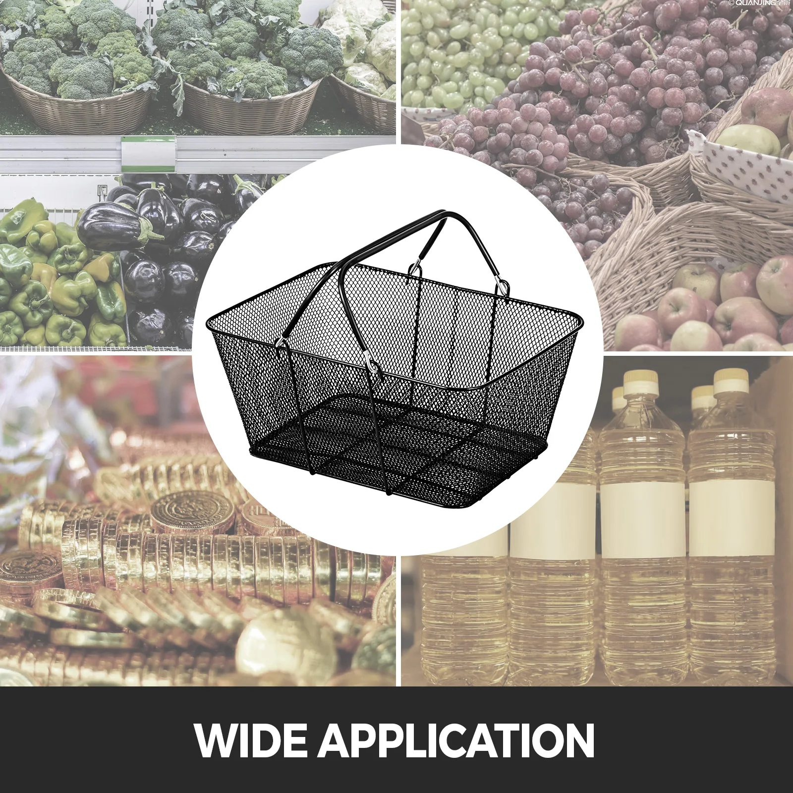 SucceBuy 12PCS Shopping Baskets Storage with Handles Grocery Mall Cart Kids Basket for Supermarkets Organizing Retail Stores
