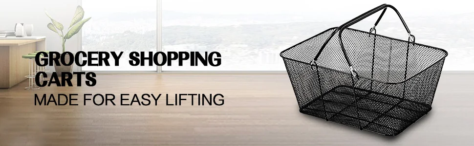 SucceBuy 12PCS Shopping Baskets Storage with Handles Grocery Mall Cart Kids Basket for Supermarkets Organizing Retail Stores