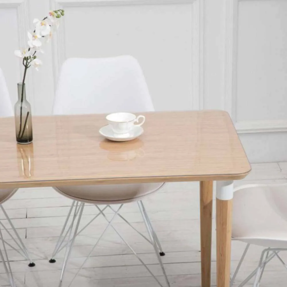 PVC Tablecloth Transparent Table Cloth 2mm Waterproof Kitchen Oil-Proof Table Mat Plastic Soft Glass Protector Cover