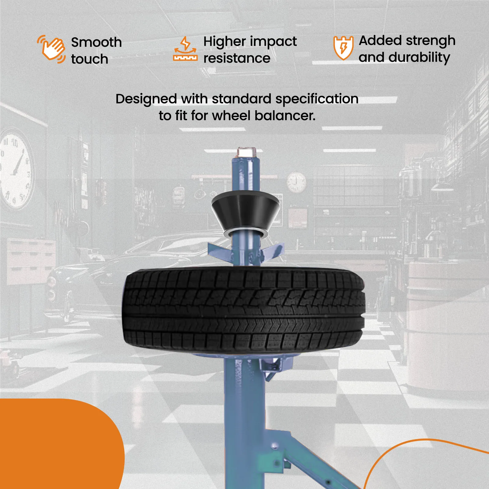 4Pcs Steel Wheel Balancer Standard Taper Cone Set for 40mm Shaft for Car Trucks SUV