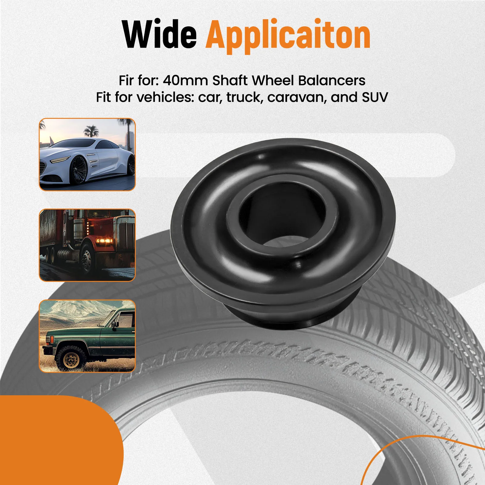 4Pcs Steel Wheel Balancer Standard Taper Cone Set for 40mm Shaft for Car Trucks SUV