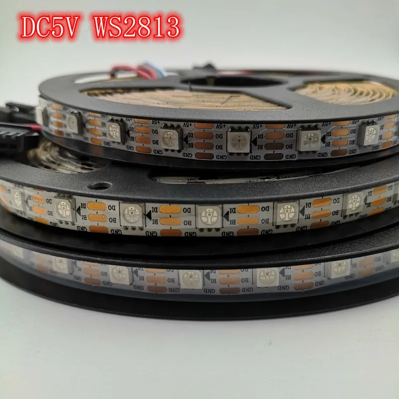 DC5V WS2813 LED Strip RGB Full Color Dual-signal Individually Addressable 30/60/144 Pixels/Leds/M WS2812B Updated Tape Light