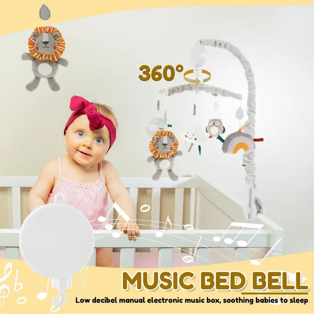 Musical Cot Mobile Musical Toddler Nursery Crib Mobile Young Children Bed Decoration Soft Cover Design Ornament For Girls Aged 0