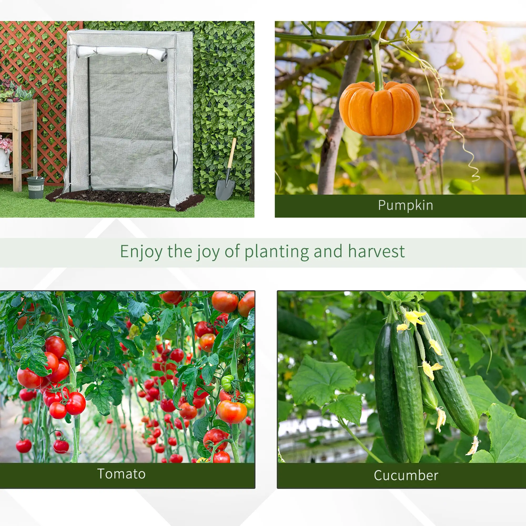 100X50X150Cm Greenhouse Pe Cover W/ Zipper Roll-Up Door Outdoor, White
