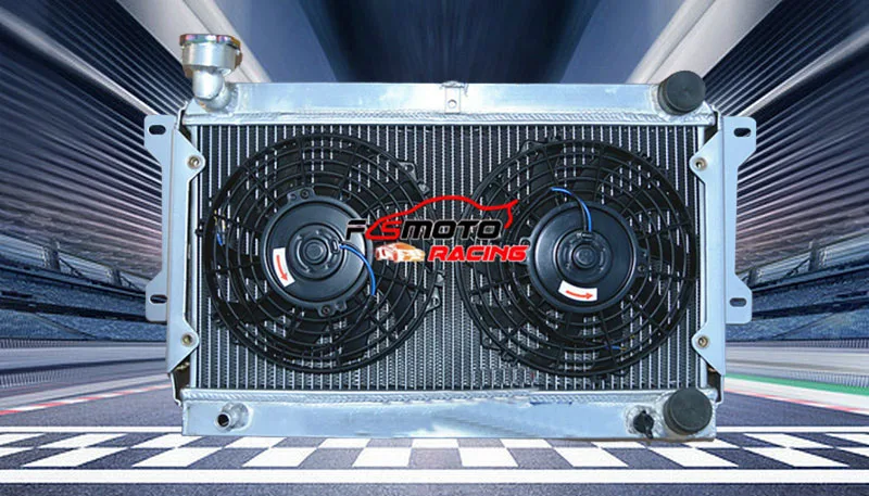 For Mazda R100 / Familia Rotary 1000 1200 1300 10A /12A Aluminum radiator & FANS