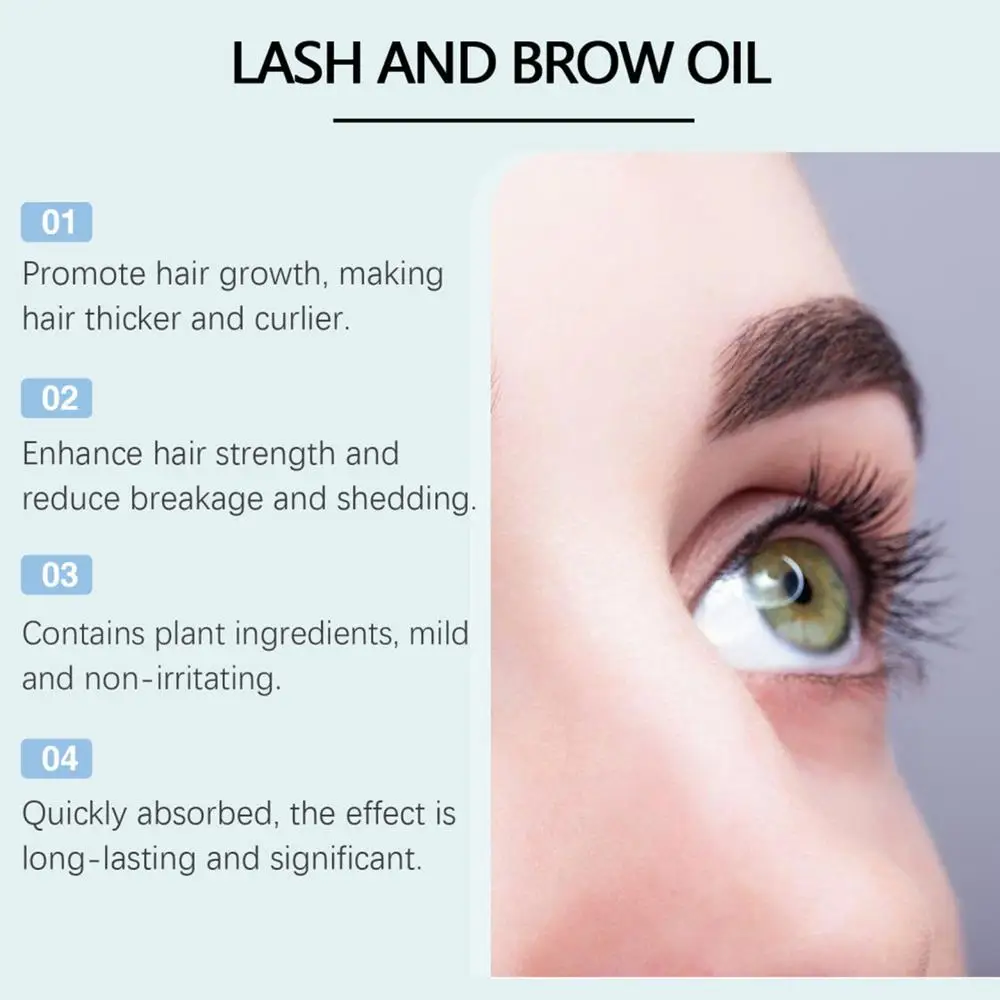 Lash Growth Oil Eyelash Nourishing and Growth Oil Portable Eyelash and Brow Oil Eyebrow Enhancer to Boost Lashes for Women