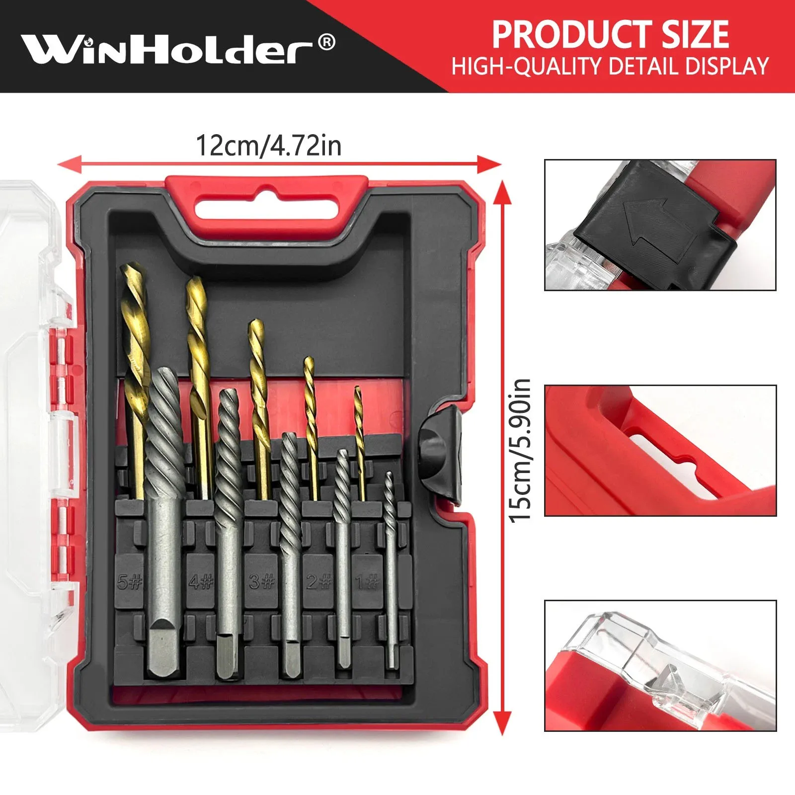 16-Piece HSS Drill Bits Set and Broken & Damaged Bolt Screw Extractor Removal Tool with Case For Easy Out Screws, Studs & Bolts