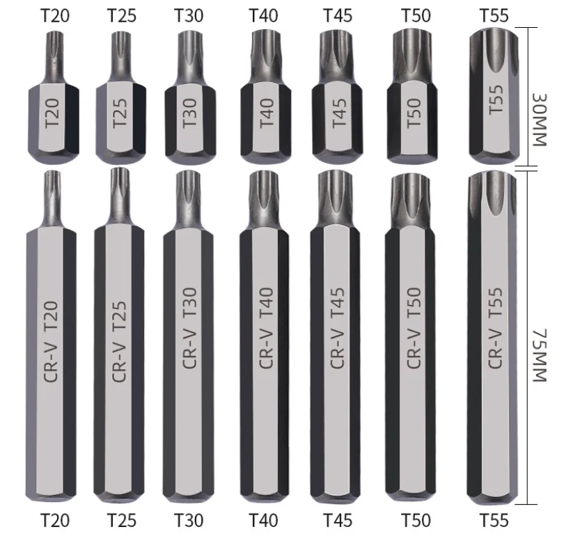Metal Case 40PEICES Hex Torx Star Spline Bit Socket Set Long Short Reach Allen Key Chrome vanadium 3/8" And 1/2" drive sockets