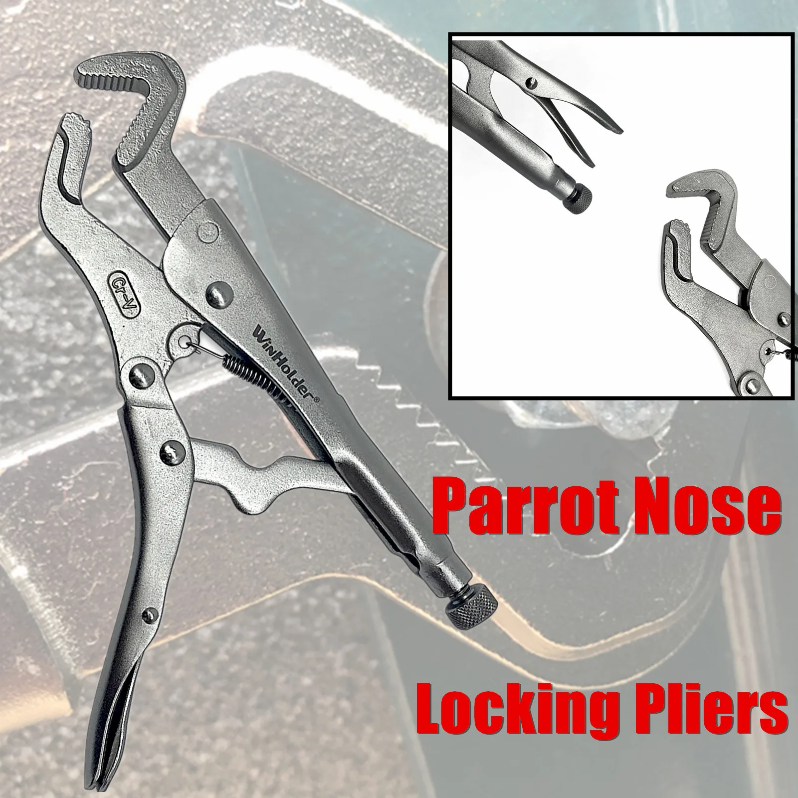 WinHolder Car Parrot Nose Locking Pliers Hand Tool Mole Grips Adjustable Wrench Vice Grips For Drop Links & Track Rod Ends