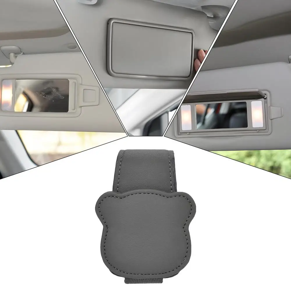 Car Sunglasses Holder Car Magnetic Leather Clip Card Ticket Holder Auto Sun Visor Glasses Box Decoration Accessories Universal