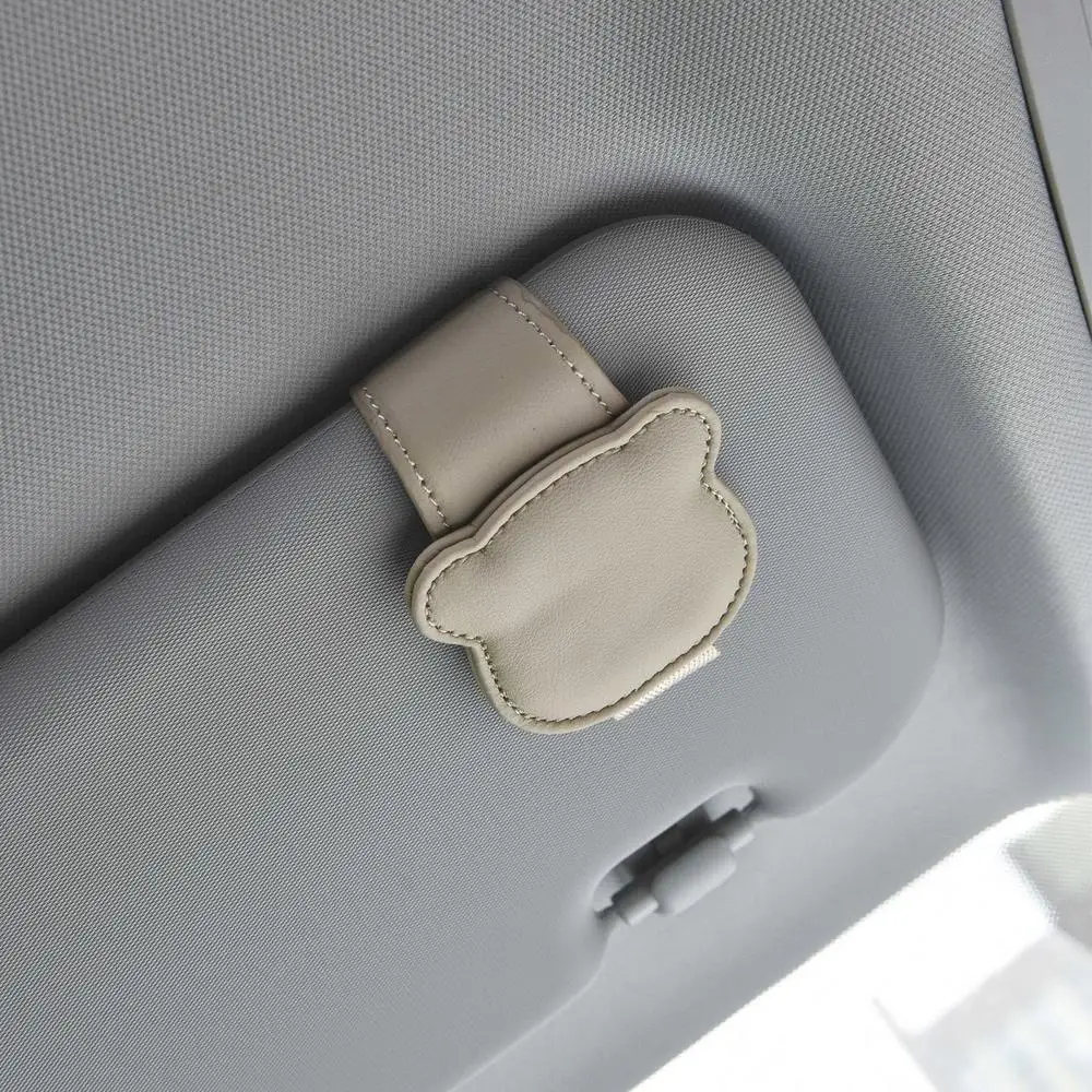 Car Sunglasses Holder Car Magnetic Leather Clip Card Ticket Holder Auto Sun Visor Glasses Box Decoration Accessories Universal