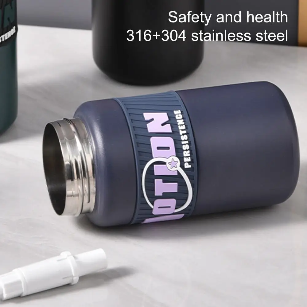 Water Bottles Straw Lid Stainless Steel Water Bottles Large-Capacity Leak Proof Water Cup Handle Travel Mug With Traw Lid Handle