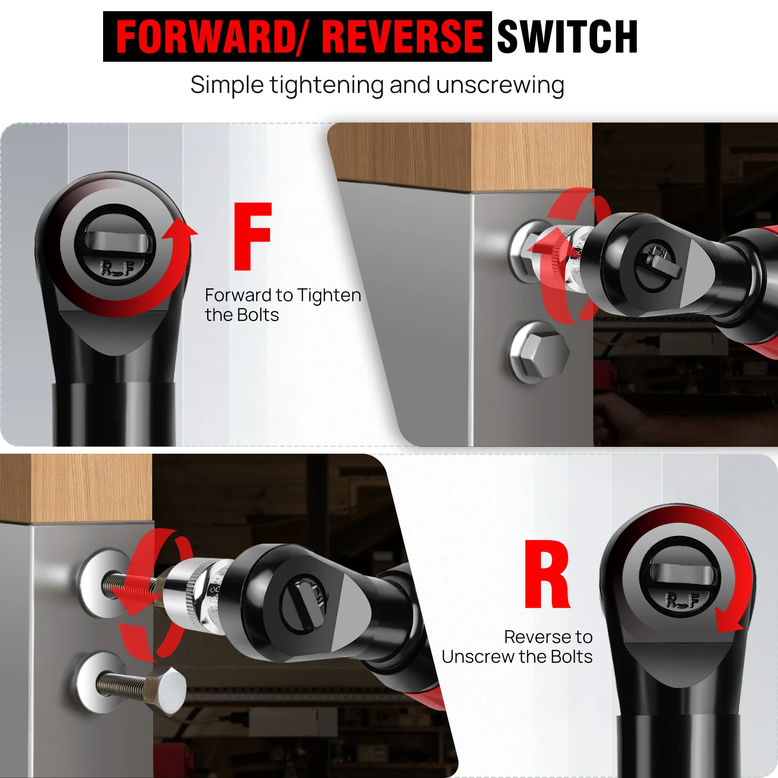 Cordless Electric Ratchet Wrench,12V Power Ratchet Tool Kit 40NM, 3/8'' 90° Angle Wrench