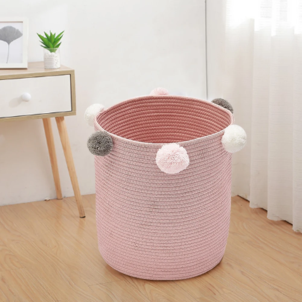 【Lifeideas】Cotton Woven Clothes Storage Basket Laundry Basket Foldable Dirty Clothes Sundries Toys Storages Organizer