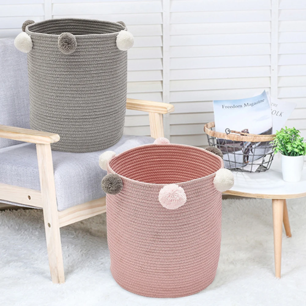 【Lifeideas】Cotton Woven Clothes Storage Basket Laundry Basket Foldable Dirty Clothes Sundries Toys Storages Organizer
