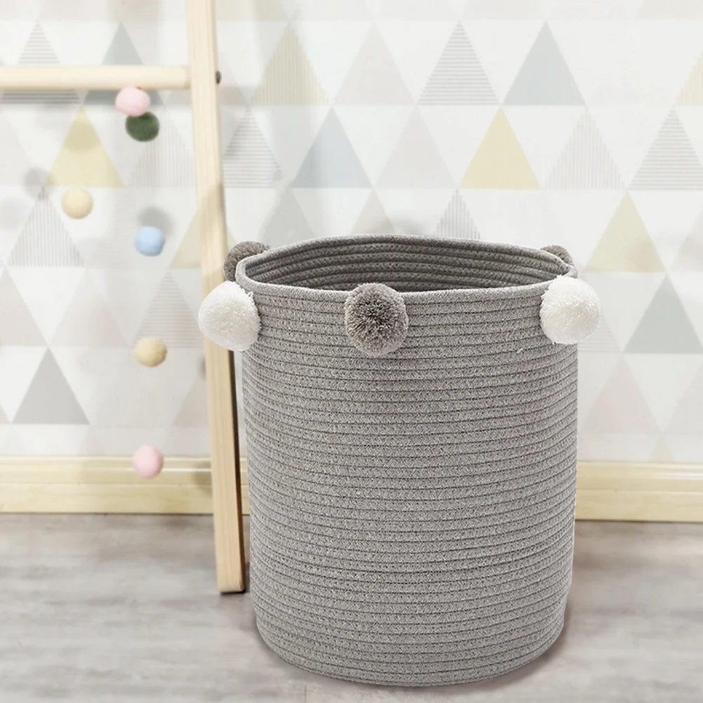 【Lifeideas】Cotton Woven Clothes Storage Basket Laundry Basket Foldable Dirty Clothes Sundries Toys Storages Organizer