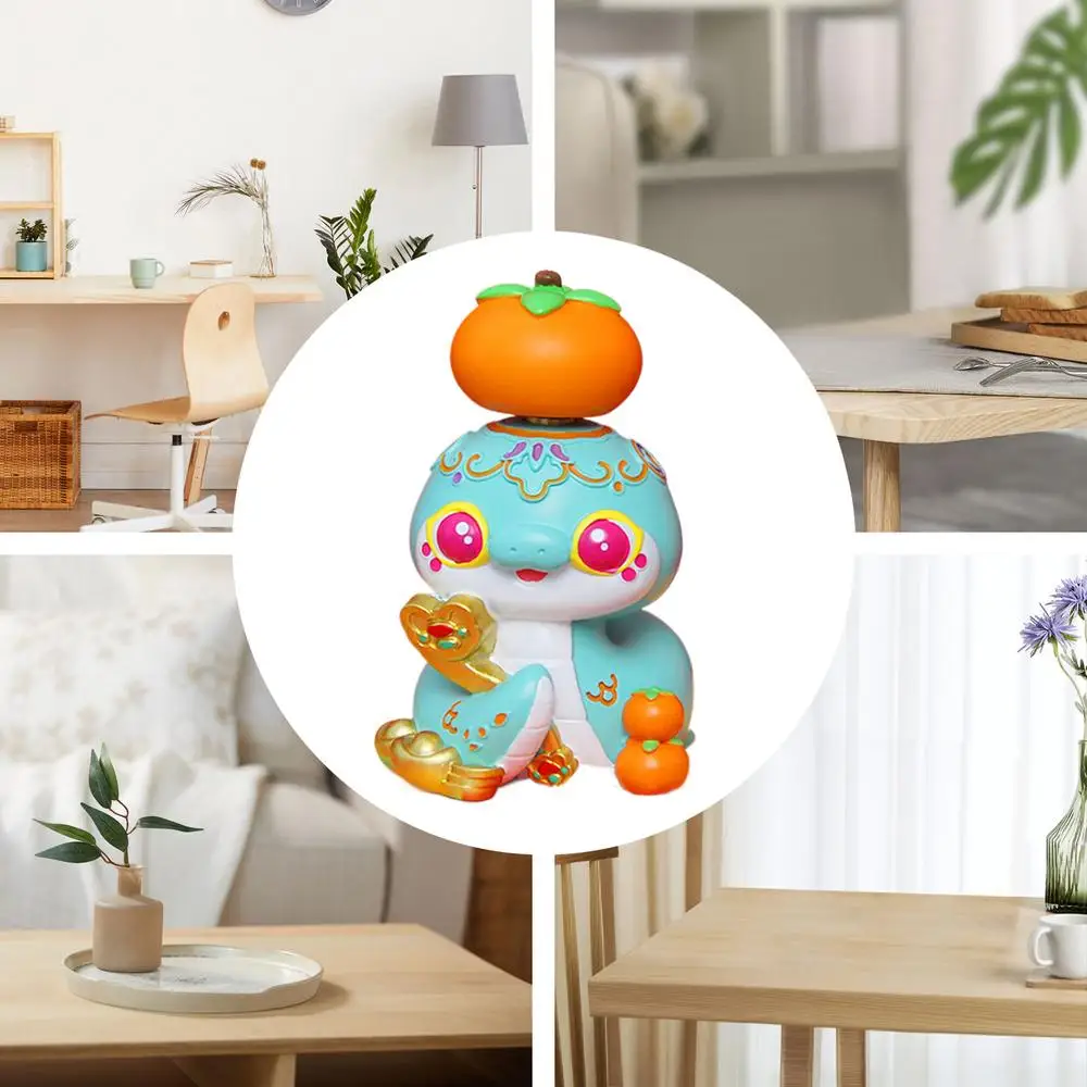 Chinese New Year Snake Figurine Cartoon Snake Sculpture Table Collectible Miniature Chinese Snake Figurines 2025 Year Of The