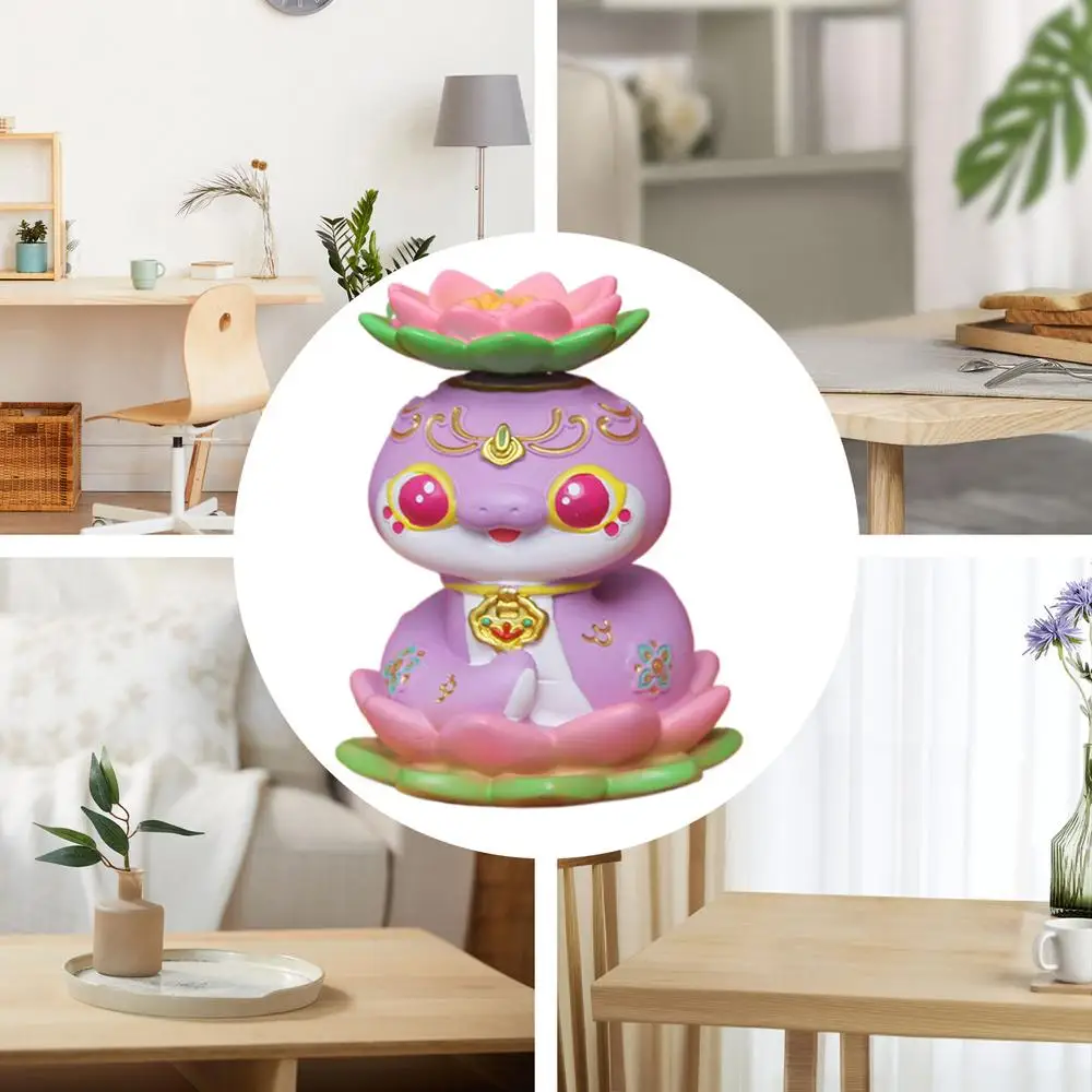 Chinese New Year Snake Figurine Cartoon Snake Sculpture Table Collectible Miniature Chinese Snake Figurines 2025 Year Of The
