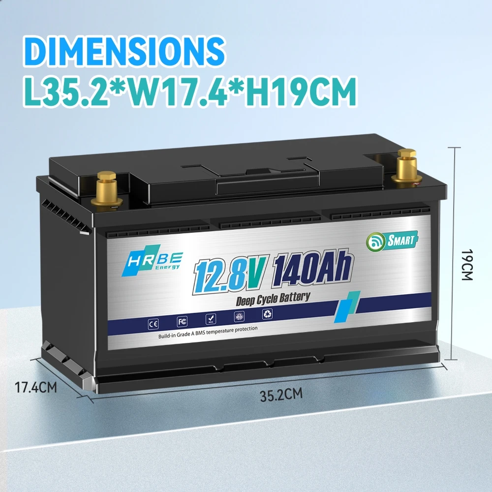 12V 140AH LiFePO4 Lithium Battery,Deep Cycle LiFePO4 Battery with Built-in 100A BMS fit for RV, Home Storage,Solar Power System