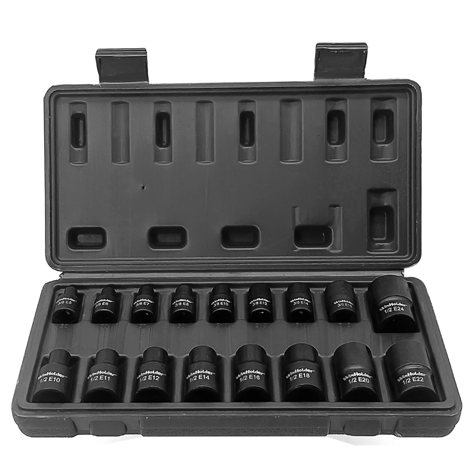 17pc 3/8" & 1/2" Torx Star Socket Set E Type Impact Socket E5 E6 E7 E8 E10 E11 E12 E14 E16 E18 E20 E22 E24 Car Repair Tools