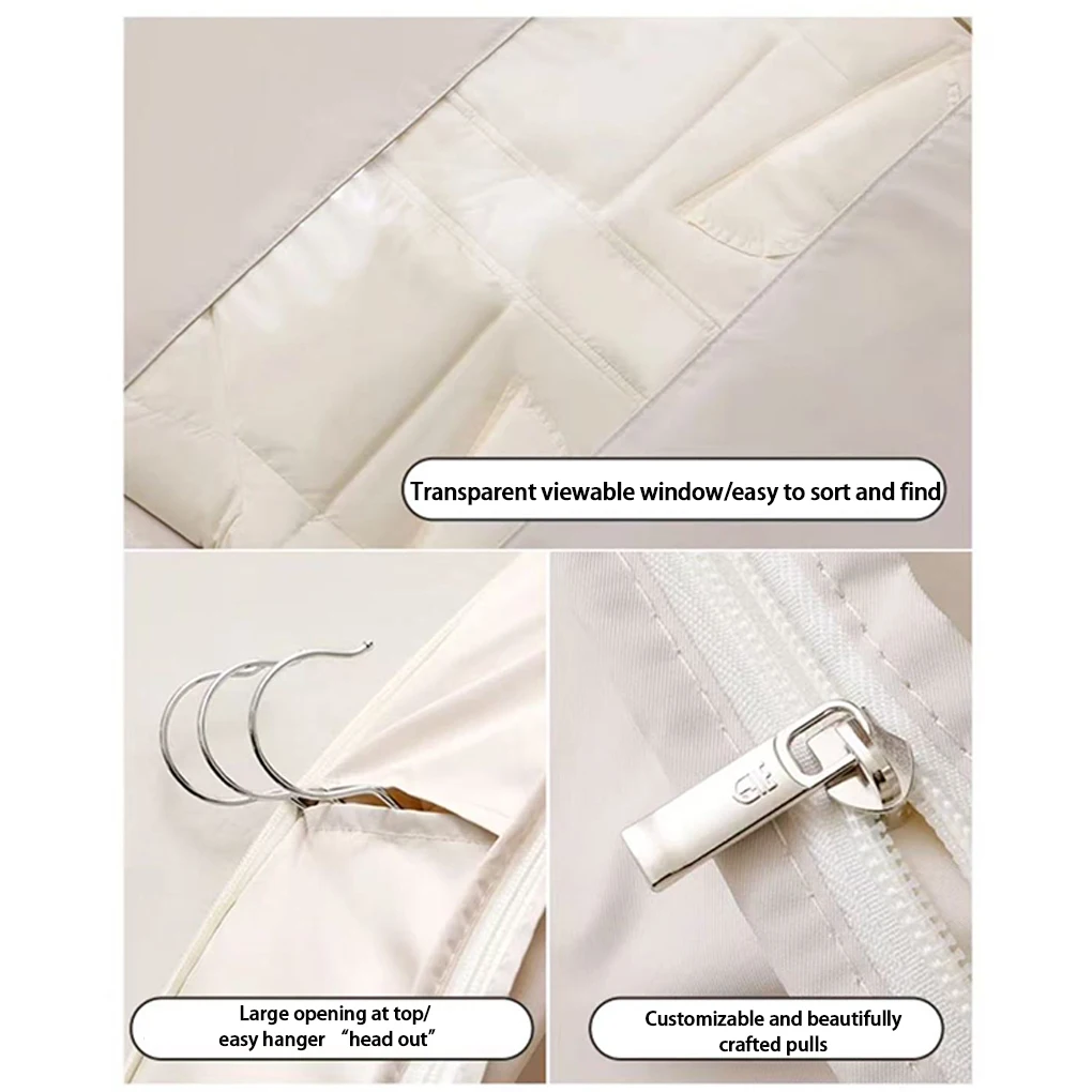 Hanging Down Jacket Compression Bag Wrinkle-Free Storage Solution Down Jacket Compression Dust Cover light pink130*58*15