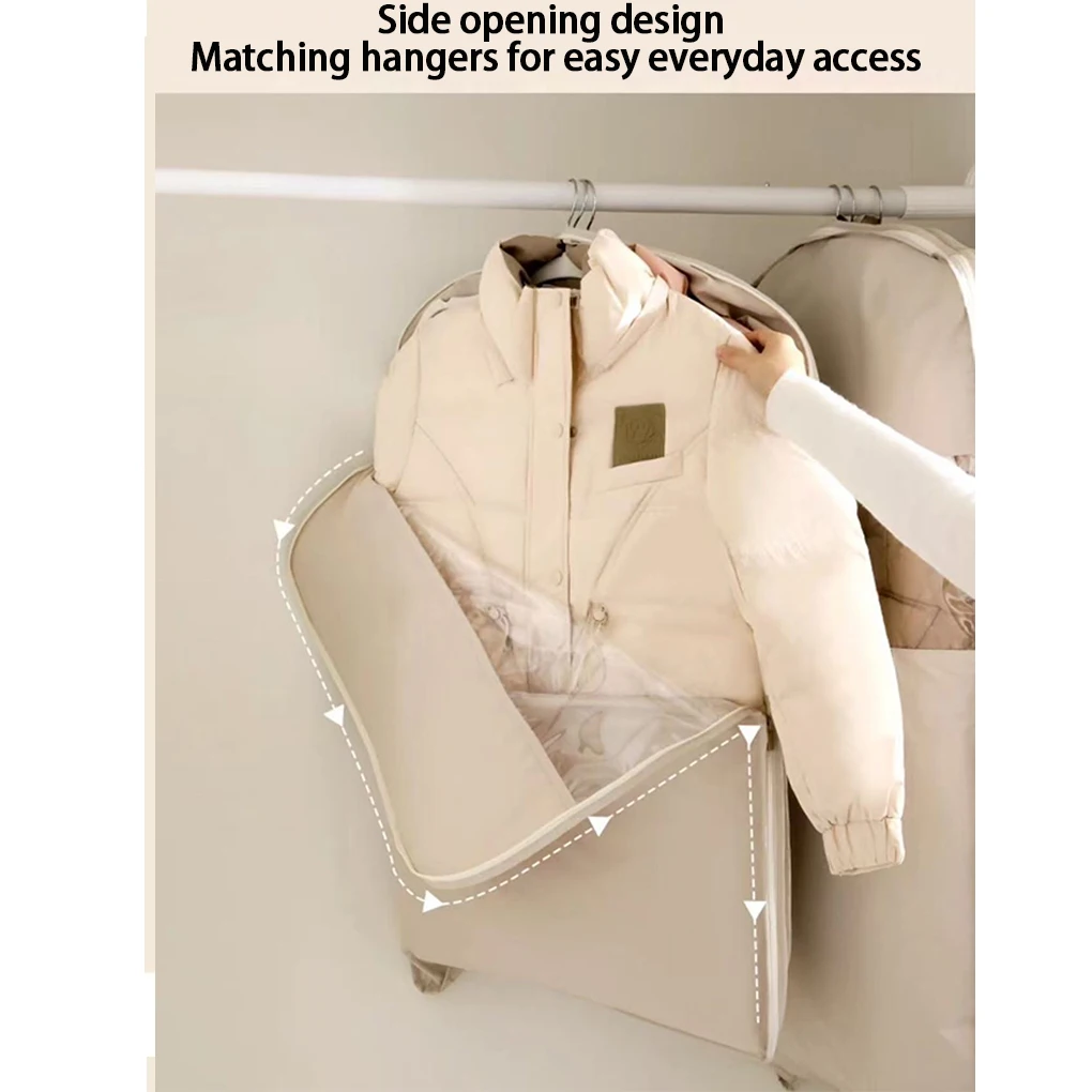 Hanging Down Jacket Compression Bag Wrinkle-Free Storage Solution Down Jacket Compression Dust Cover light pink130*58*15