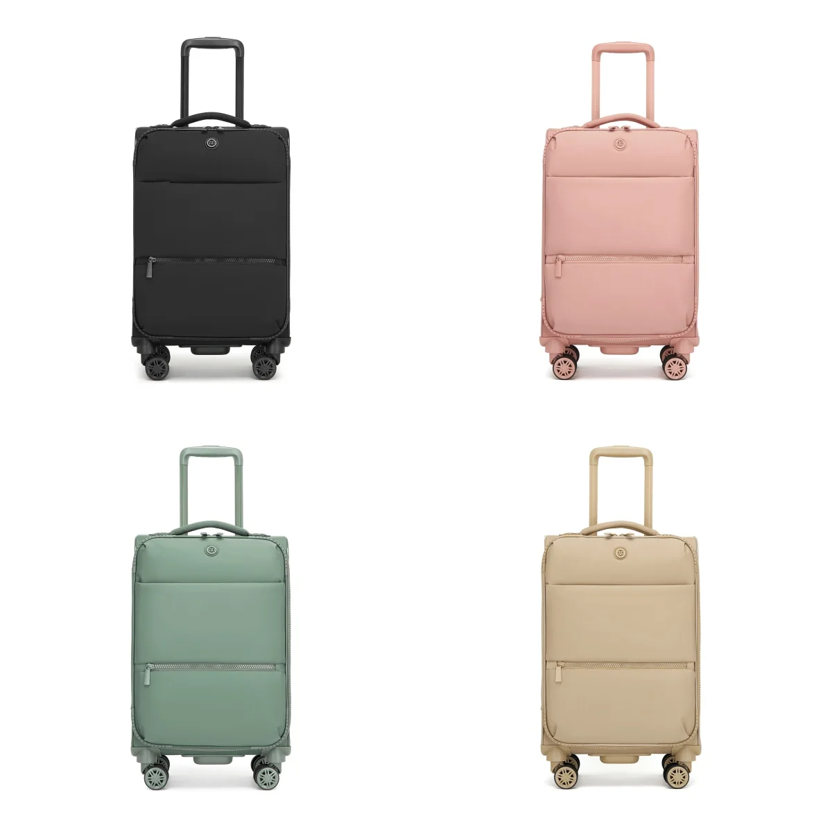 Small 20-inch nylon softshell trolley - Lightweight carry-on design with 4 silent wheels & telescopic handle