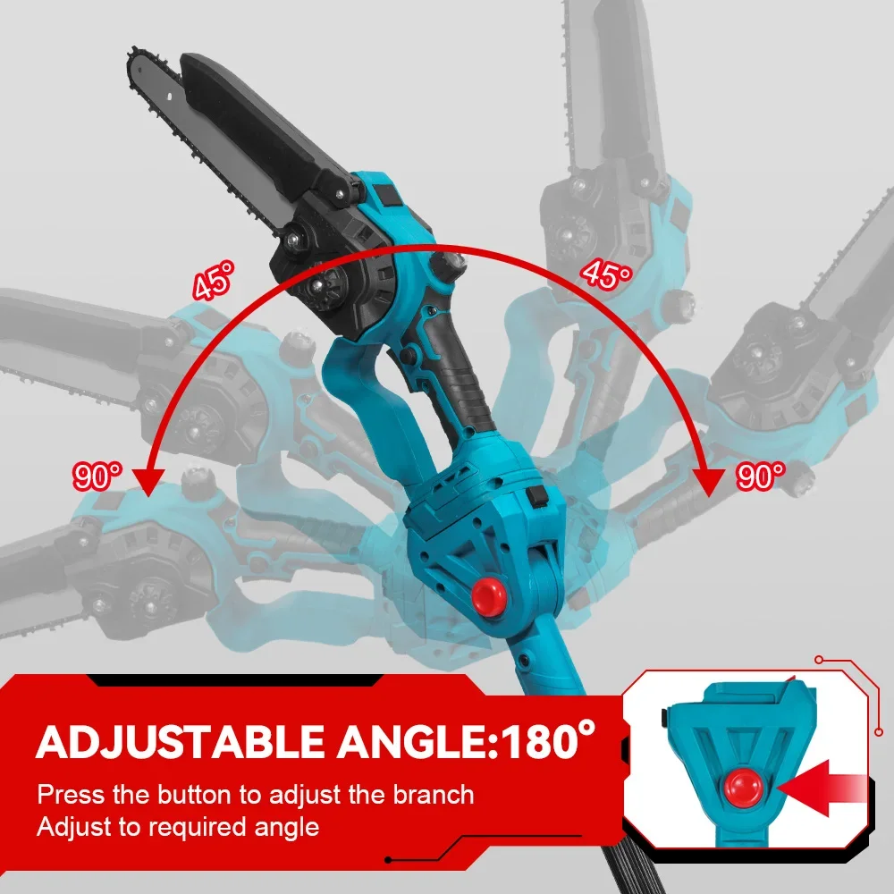 Brushless 8Inch Telescoping Pole Electric Chainsaw Oil Device High Branch Saw Garden Pruning Power Tool For Makita Battery Pin