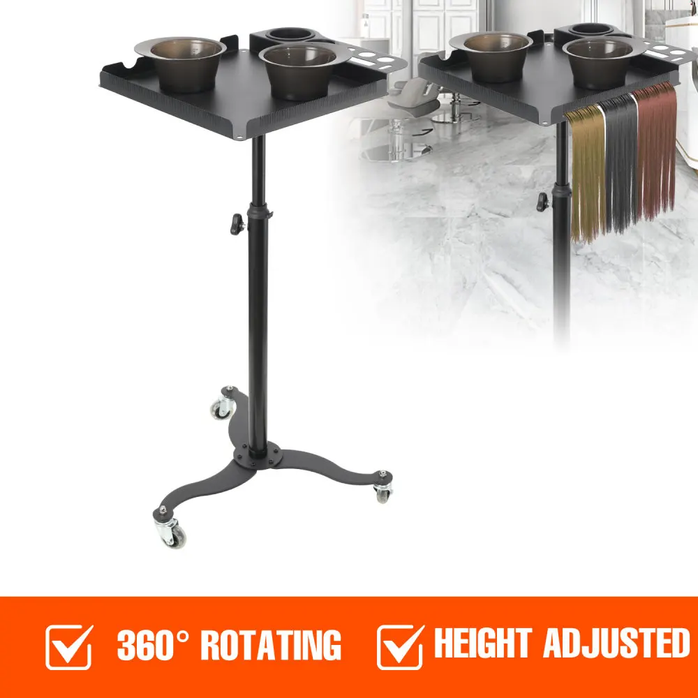 Rolling Salon Tray Cart Organizer Hair Extension Tool Tray Cart Hair Color Service Tray for Salon