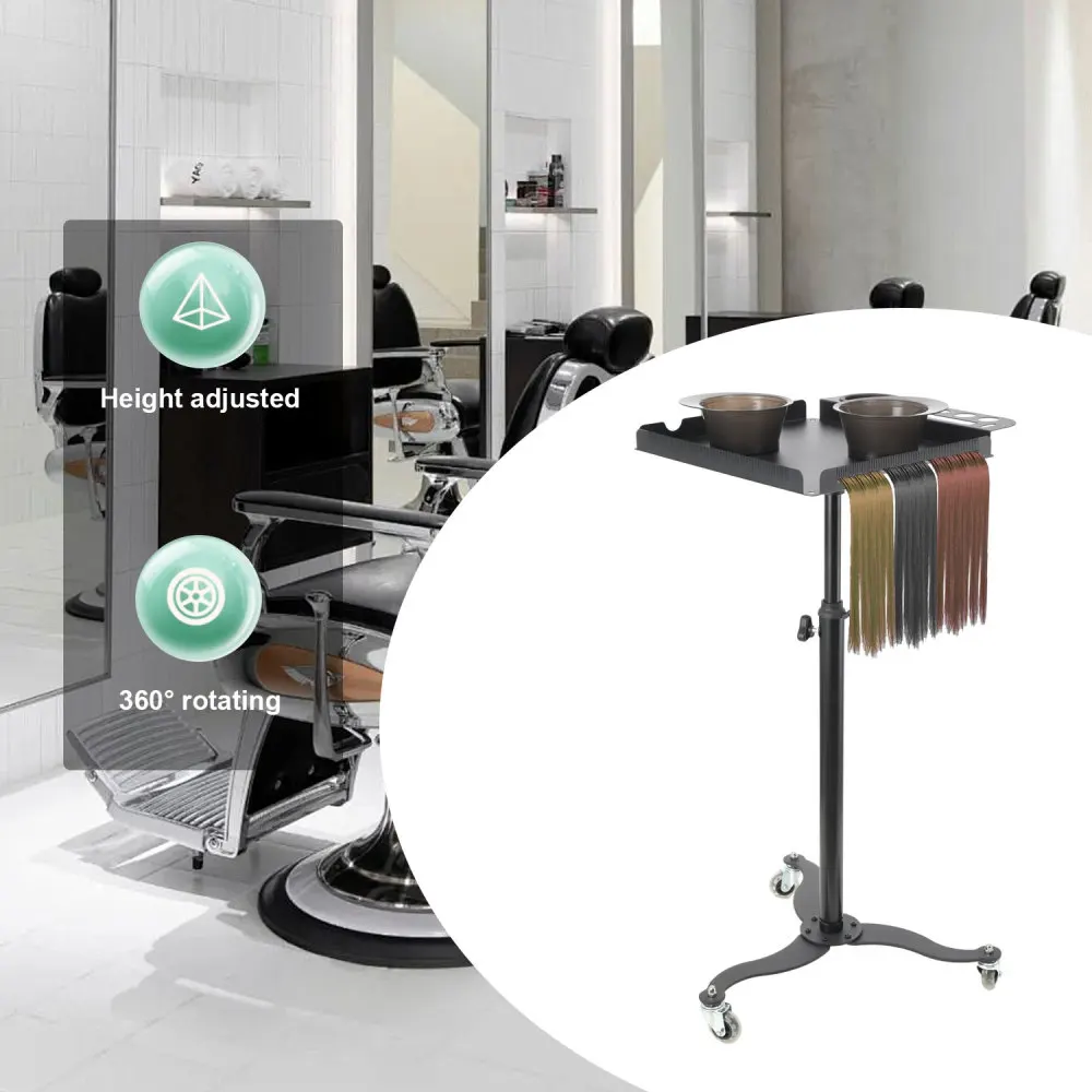 Rolling Salon Tray Cart Organizer Hair Extension Tool Tray Cart Hair Color Service Tray for Salon