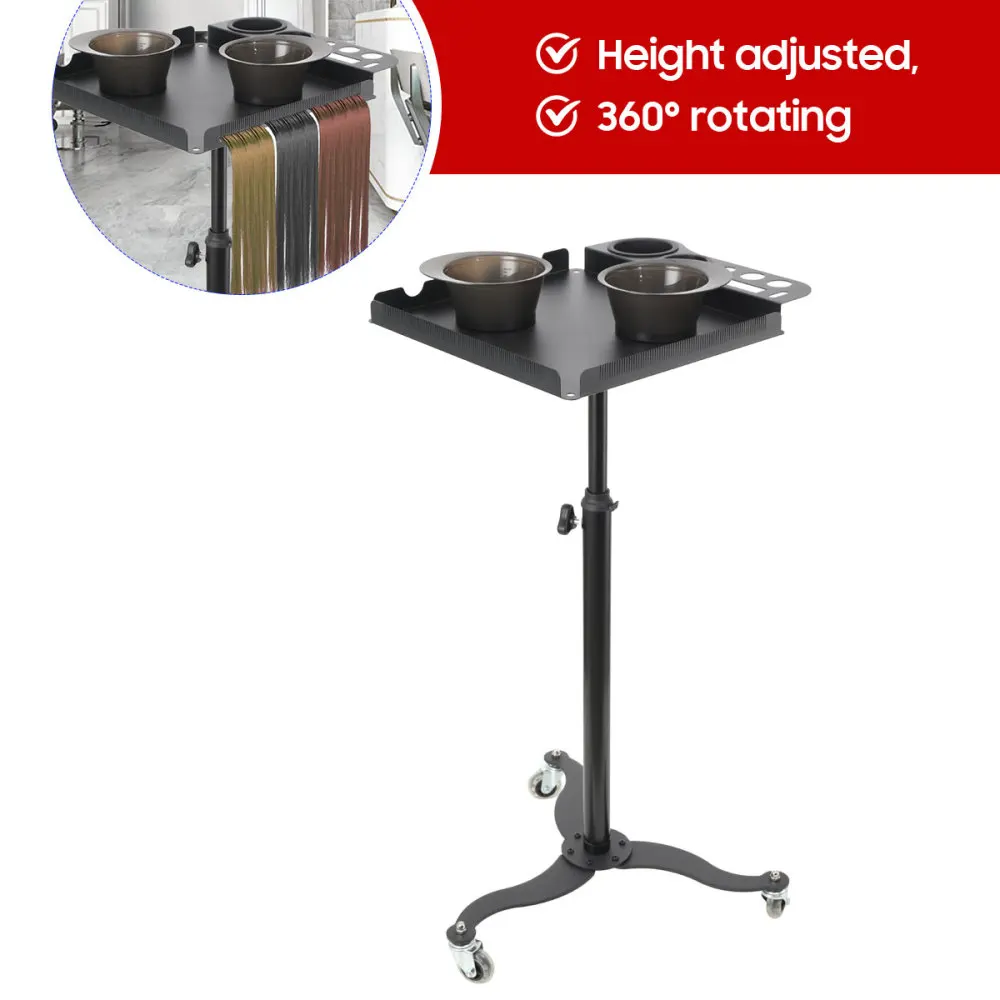 Rolling Salon Tray Cart Organizer Hair Extension Tool Tray Cart Hair Color Service Tray for Salon