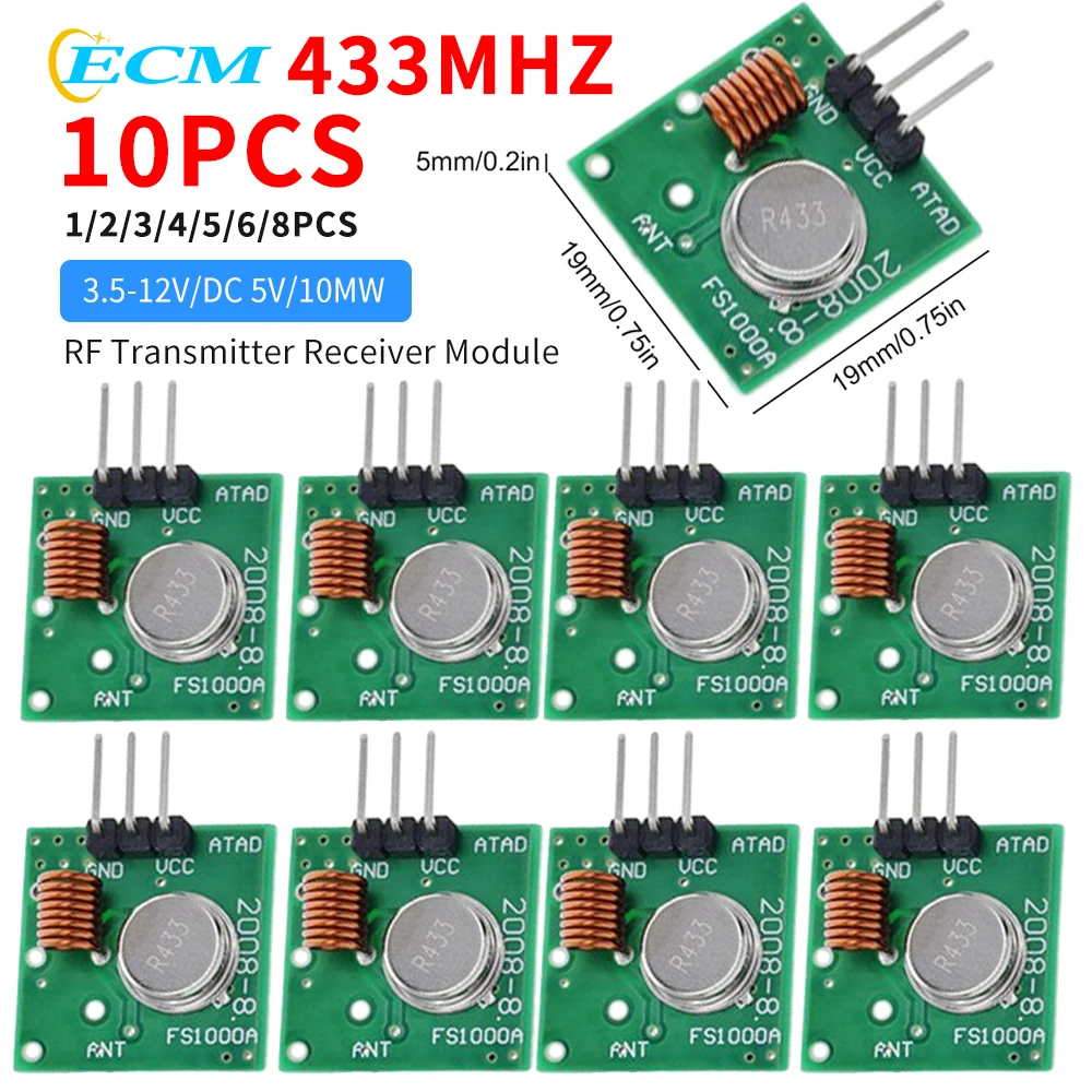 315/433MHz RF Transmitter Receiver Module Wireless Remote Module for Arduino 3.5-12V/DC5V Smart Electronics Module for Arduino