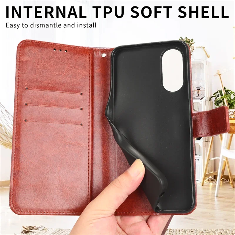 Leather Flip Case For Realme 13 Pro+ 12 Pro Plus 5G 11 Pro+ 11x Protective Cover Wallet Card Slot Kickstand Coque Fundas Capa