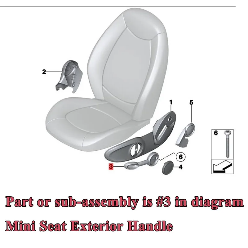 Seat Armrest For MINI R60 Cooper Countryman 2010 2011 2012 2013 2014 2015 2016 Front Seat Exterior Handle Black Car Accessories